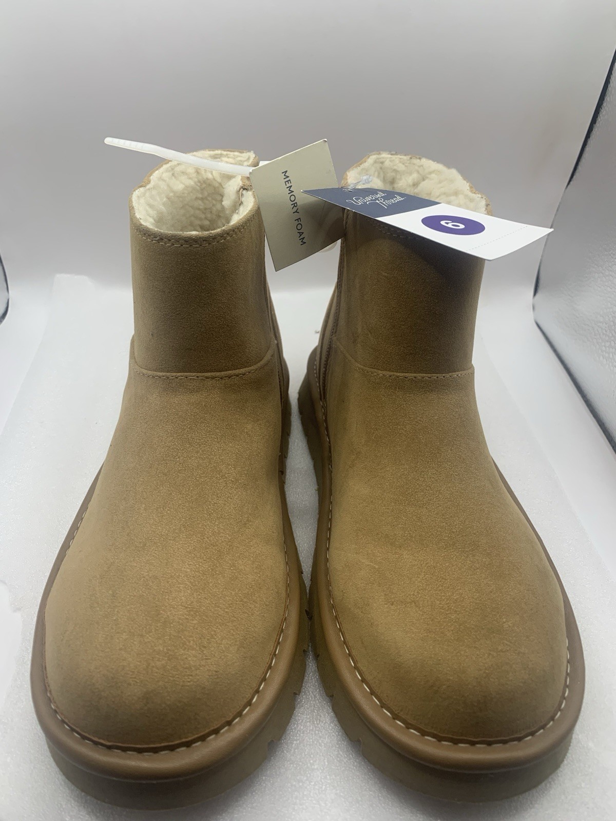Universal Thread "May" Suede Booties with Memory Foam Insole Tan Size 8 NWT ST