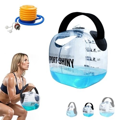 Foldable Water-Filled Kettlebell Adjustable 2-22 Lb Travel PVC Leak-Proof