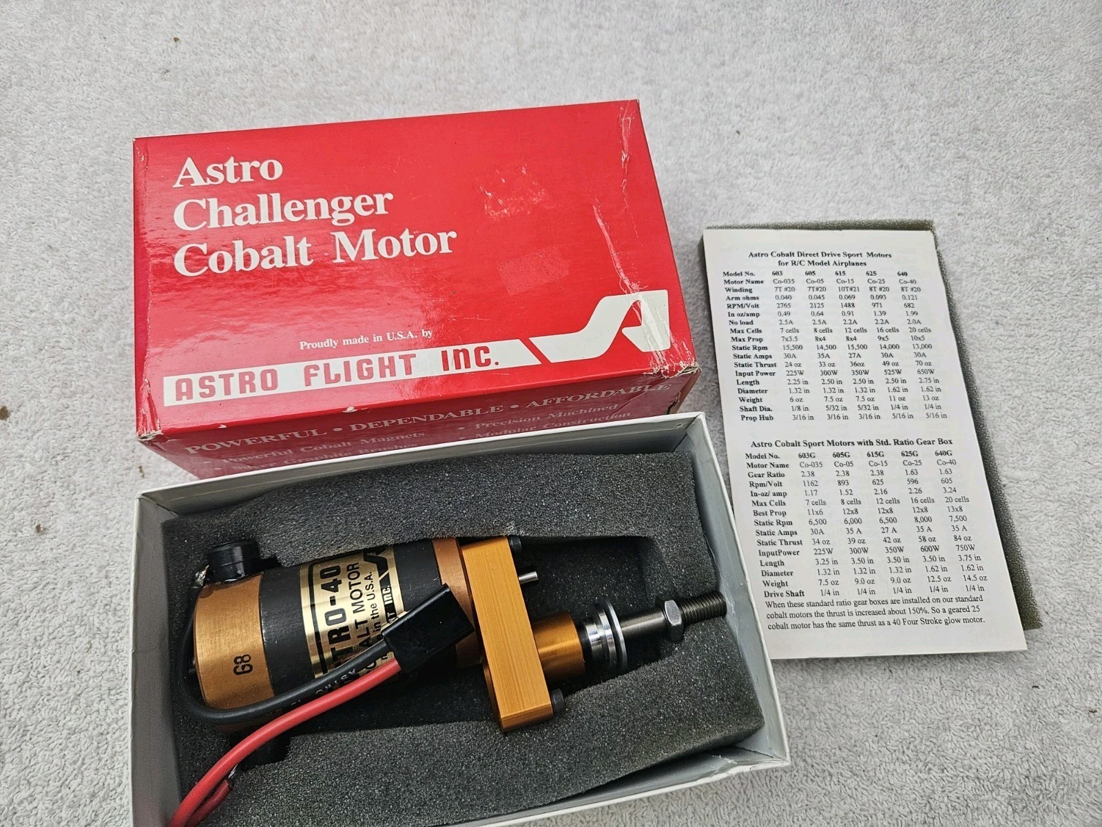 ASTRO CHALLENGER COBALT MOTOR 40    640S    NEW IN OPEN BOX