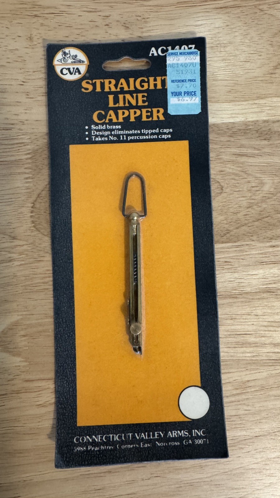 CVA Straight Line Capper - Brass Body - Holds 15 #11 Caps - Brand New!!