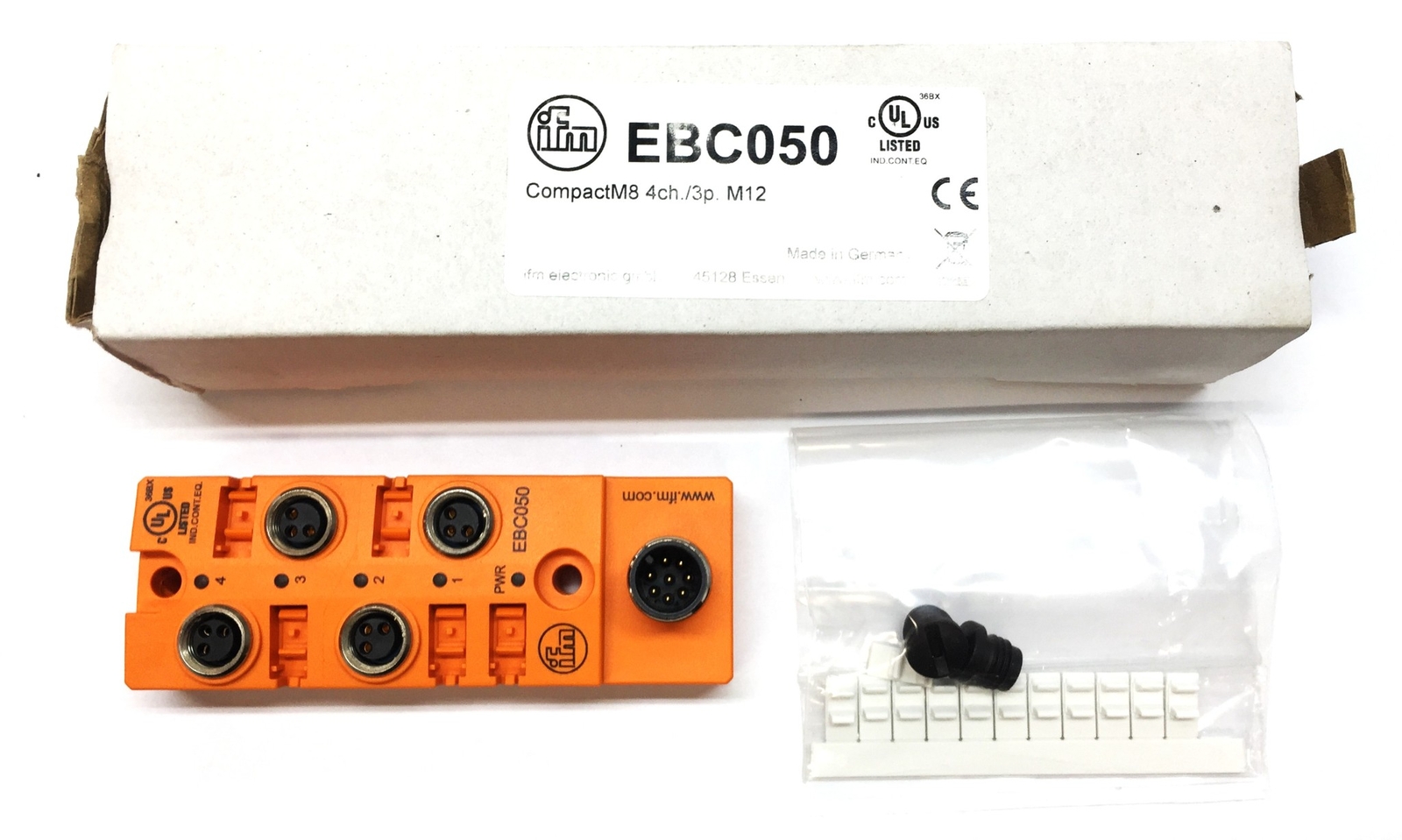 IFM Electronic Efector Splitter Junction Box Connector 4-Port Module EBC050 NOS