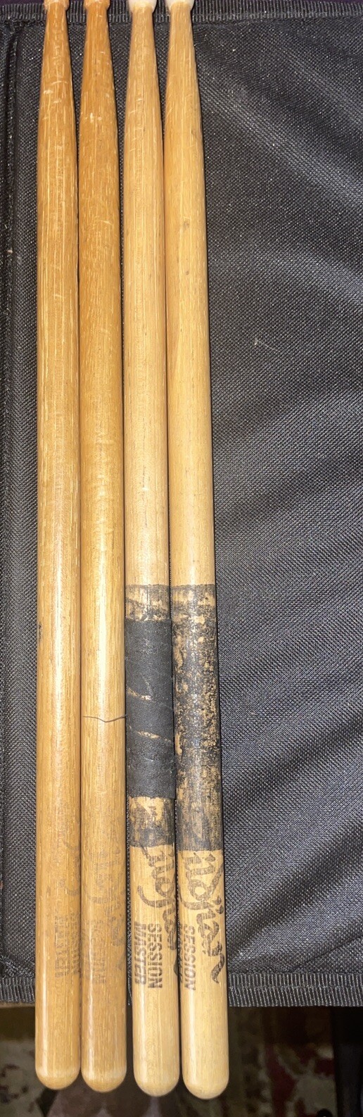 2 pair Vintage Zildjian SESSION MASTER DrumSticks hickory Wood & NYLON tips G/VG