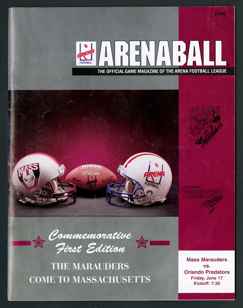 1994 ARENABALL ARENA LEAGUE COMMEMORATIVE FIRST EDITION PROGRAM ORLANDO PREDATOR