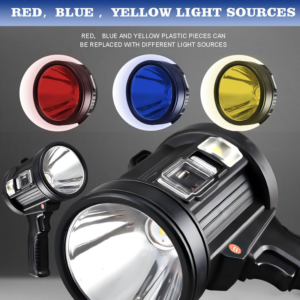 Super Bright Solar/USB Rechargeable LED Spotlight Flashlight Searchlight w/Stand