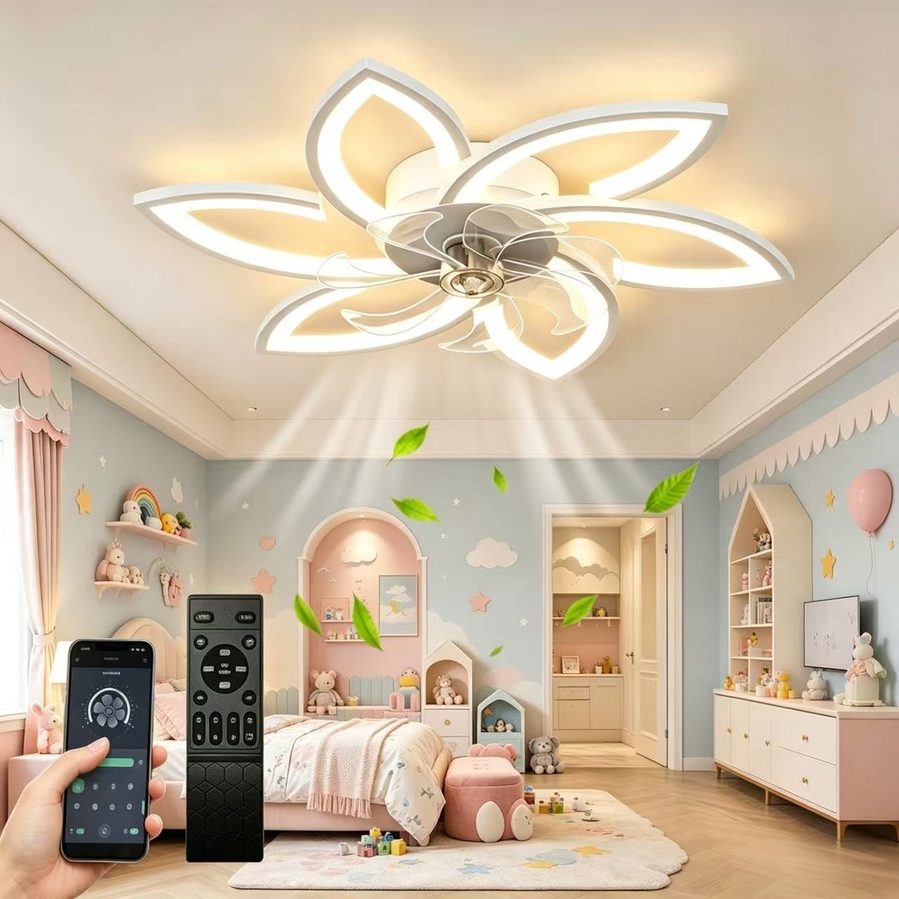Variable Intensity Ceiling Fan with Light Indoor Home Decor Ceiling Lighting