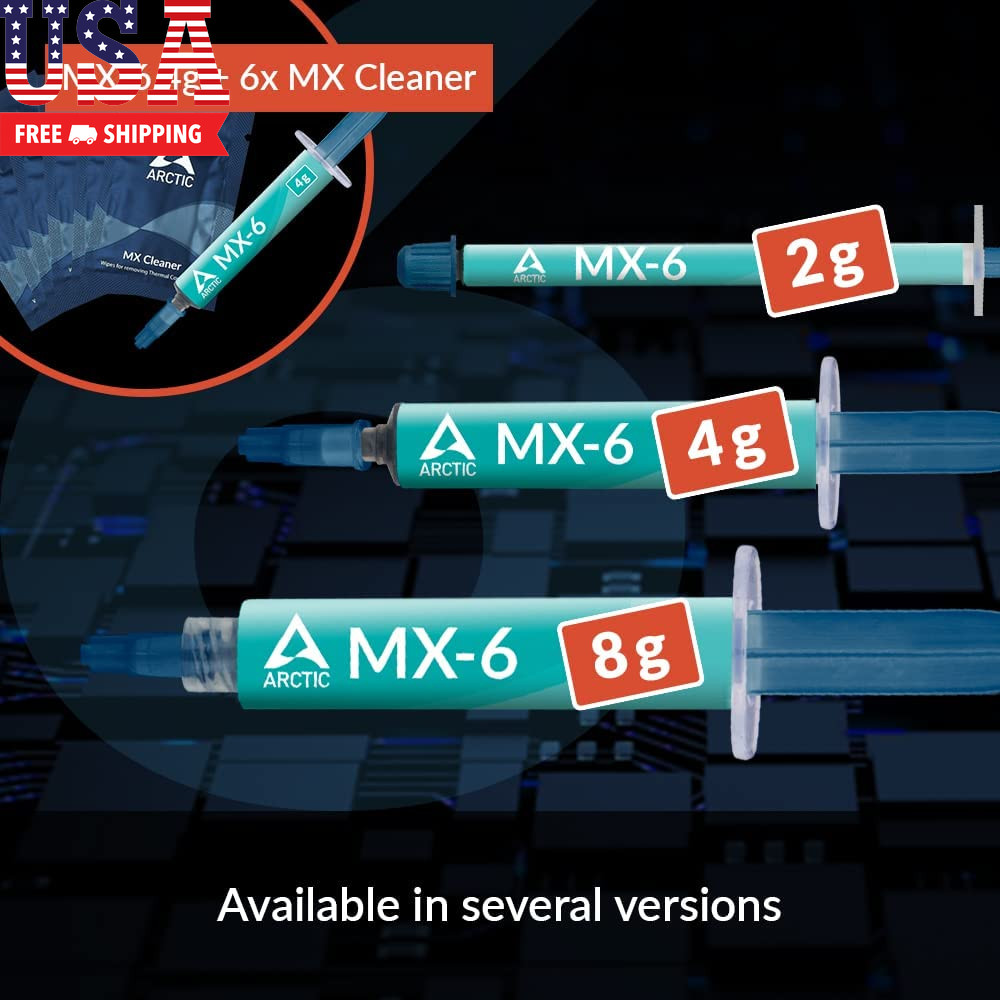 MX-6 (4 G, Incl. 6 MX Cleaner) - Ultimate Performance Thermal Paste for CPU, Con