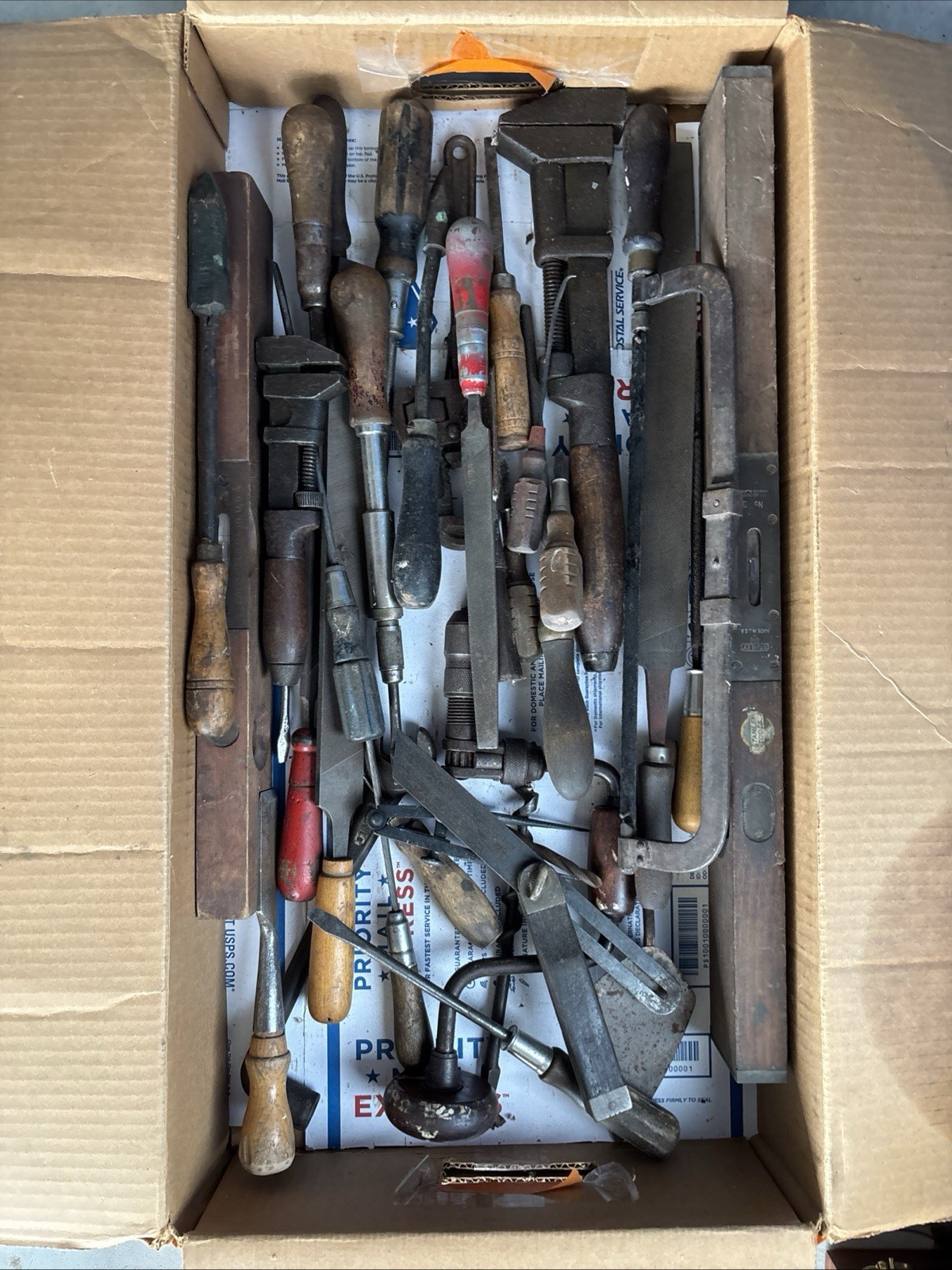 Lot Of Old Wood Handel Tools