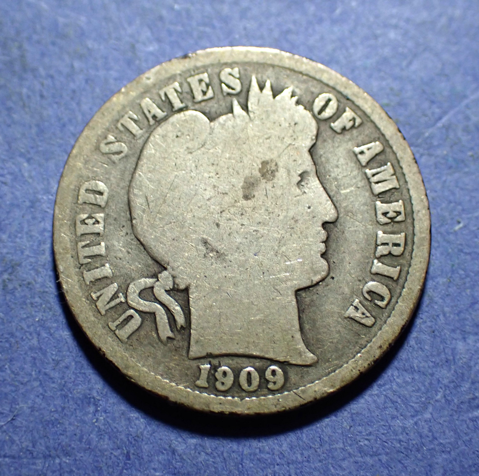 1909-S Barber Dime  Good