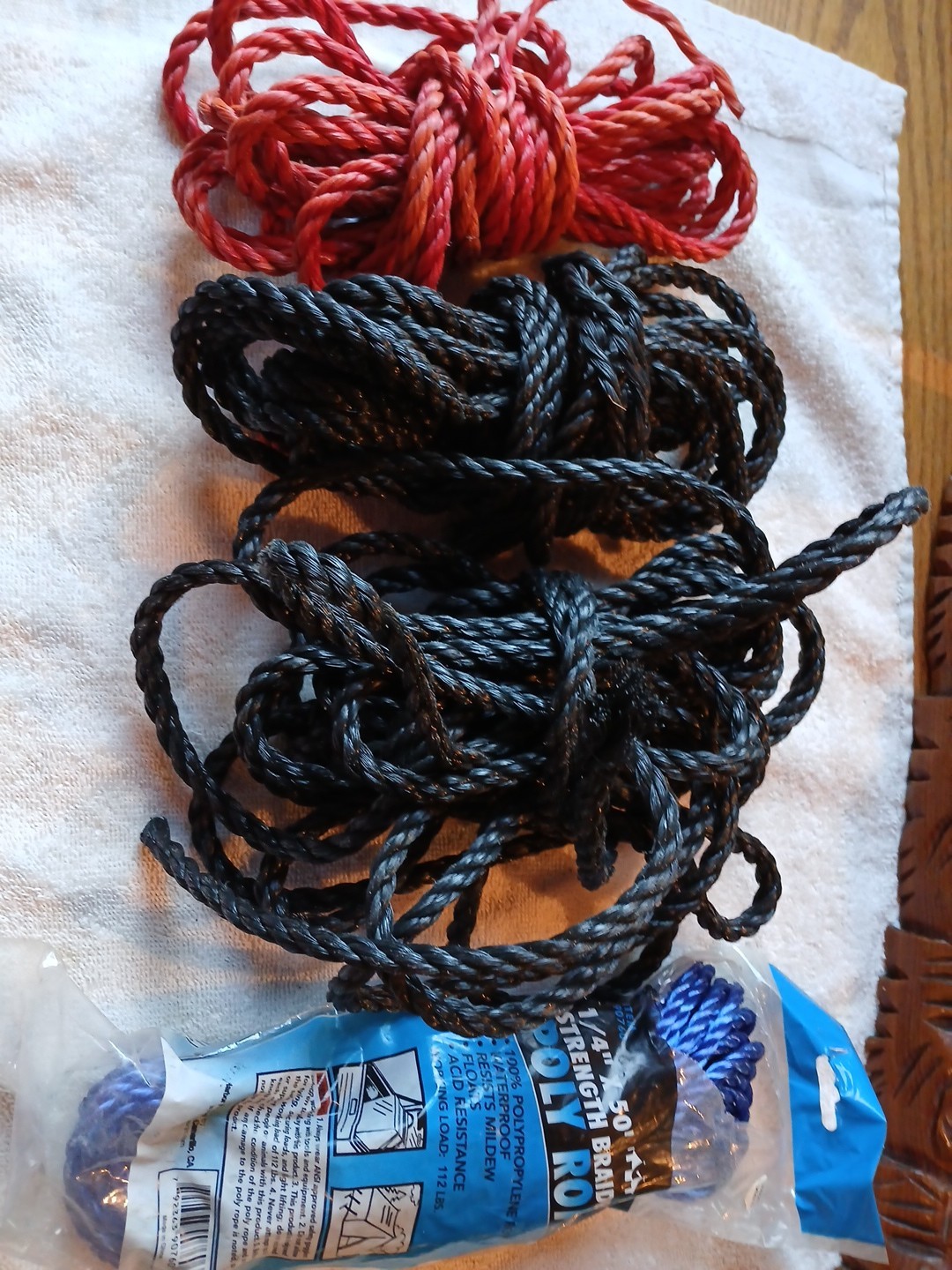 horse lead rope Lot Some New, 1/4"x50', + Approx 30' And 15' X 2, Camping