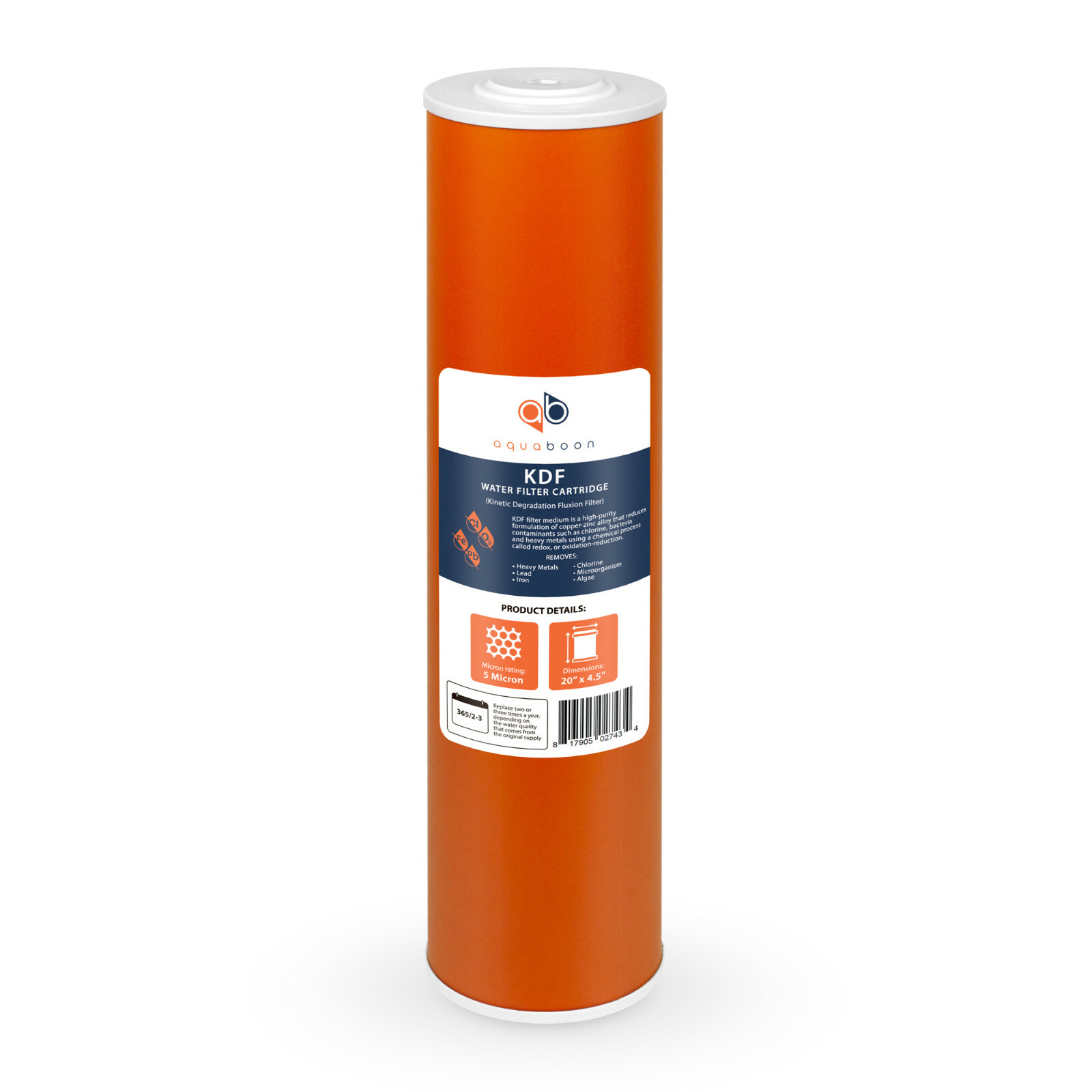 1PK Of Big Blue Whole House KDF 20”x4.5" Replacement Water Filter Cartridge