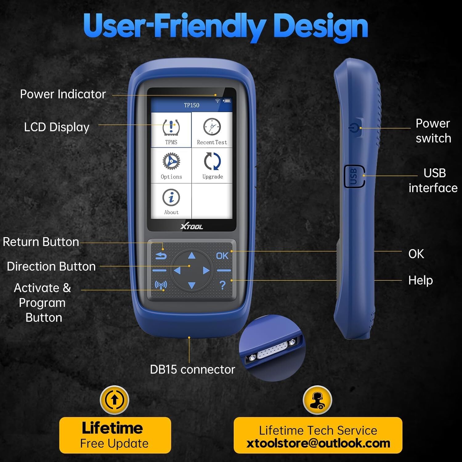 XTOOL TP150 TPMS Programmer Sensor Relearn Activate Tire Pressure Light Reset