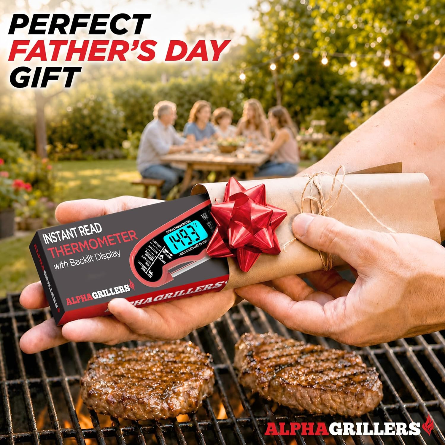 Digital Meat Thermometer – Instant Read Cooking & Grilling Tool for Dads