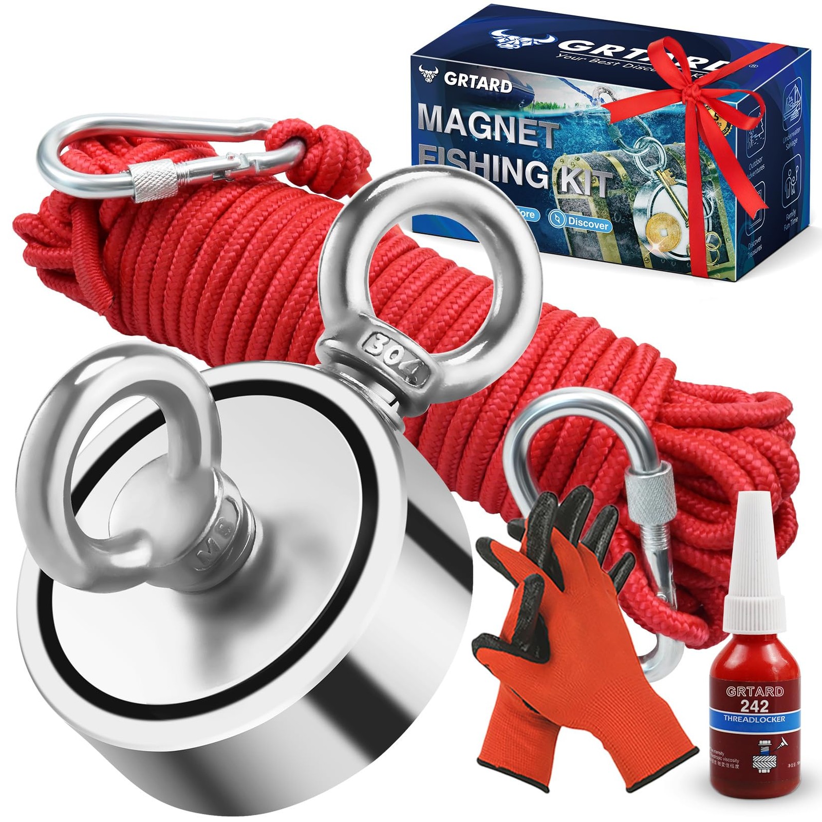 1000 LBS Magnet Fishing Kit with Case for Men's Gifts