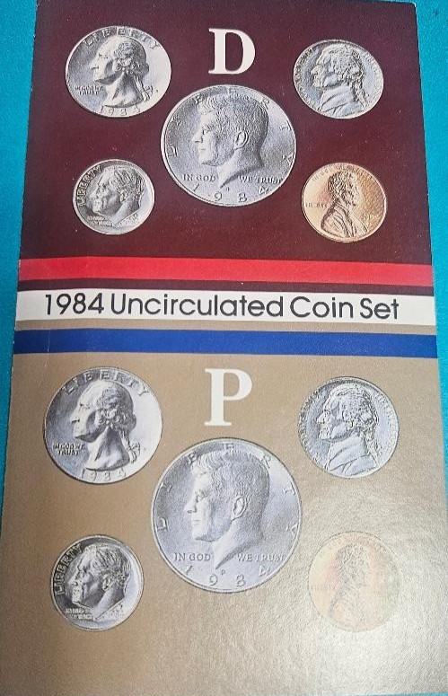 1984 P & D Uncirculated 10 Coin MINT SET COA US Coins **Free Shipping**