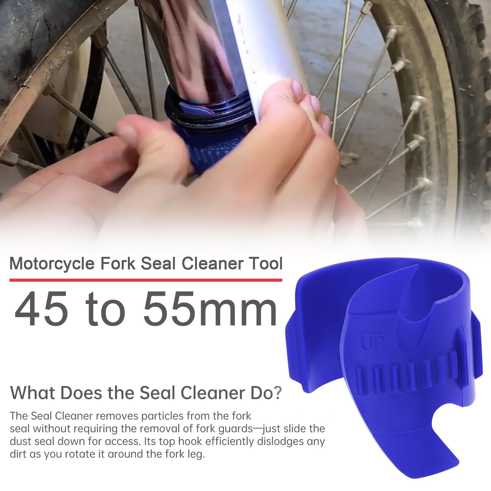Windance Motorcycle Fork Seal Saver Cleaner,Front Fork Seal Clean Tool, Shock...