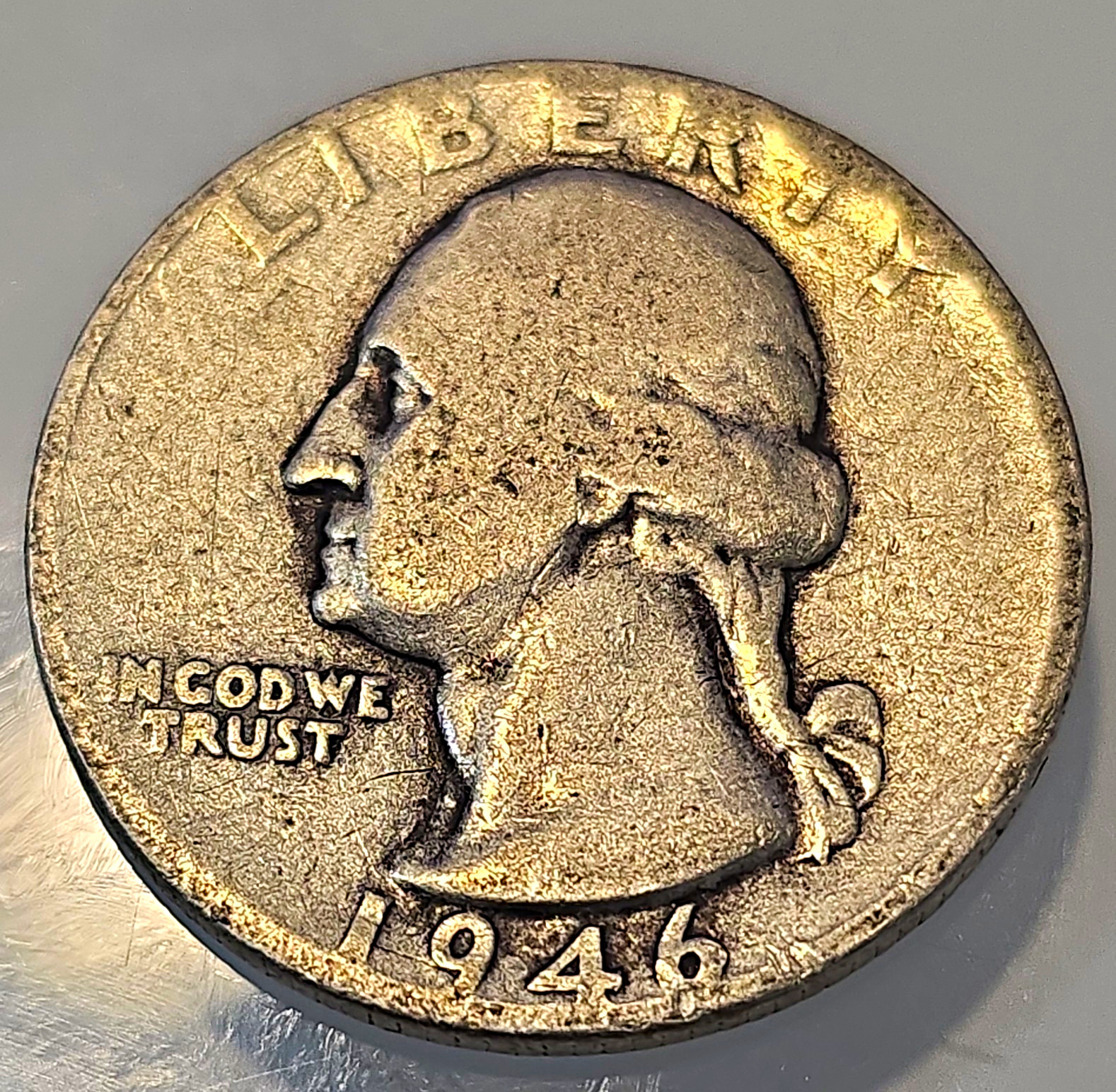 1946-P Washington Quarter 25C Business Strike Philadelphia Silver KM#164