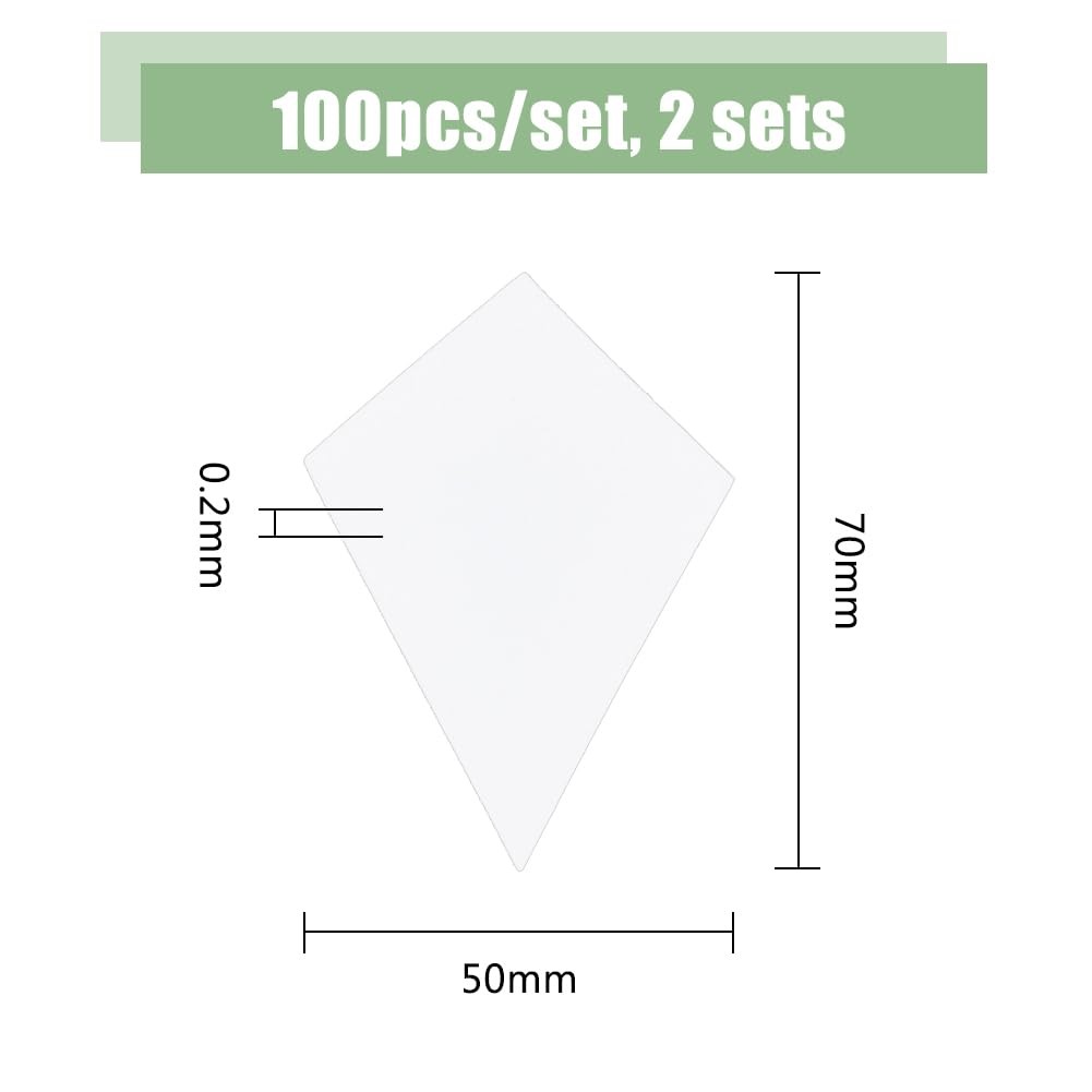 200 PCS White Trapezoid Quilting Paper Templates English Piecing Patchwork