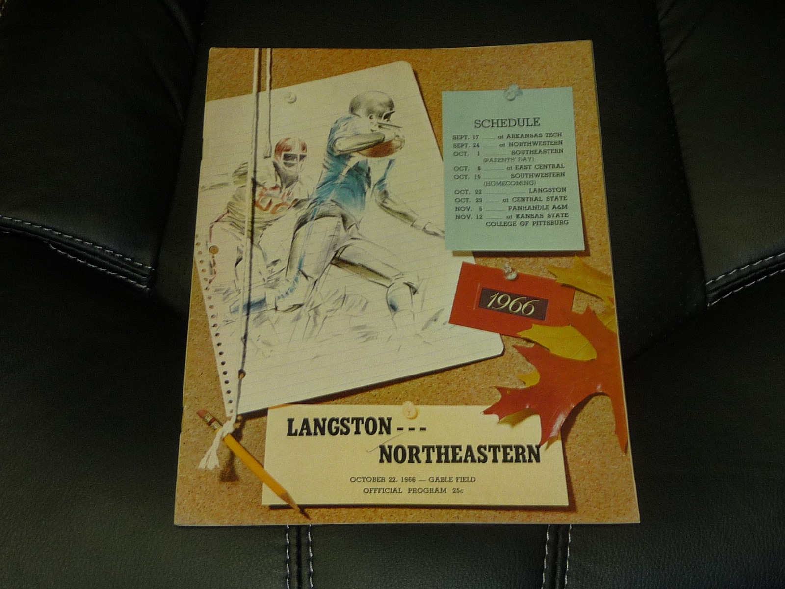 1966 LANGSTON AT NORTHEASTERN COLLEGE FOOTBALL PROGRAM EX-MINT