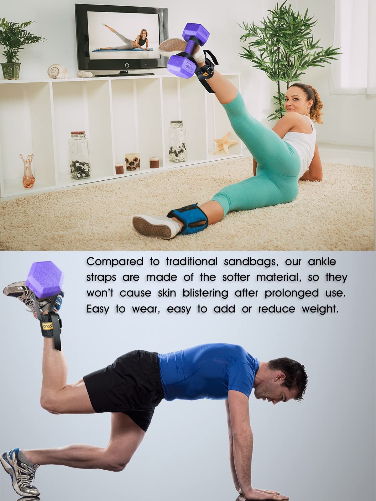 Adjustable Foot Weight Ankle Straps Working Out Dumbbell Attachment