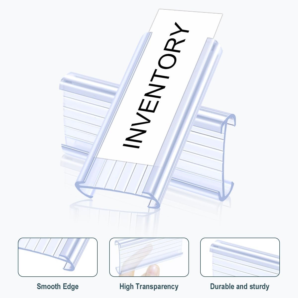Effortless Shelf Organization: 100Pcs Label Holders with Label Inserts Included