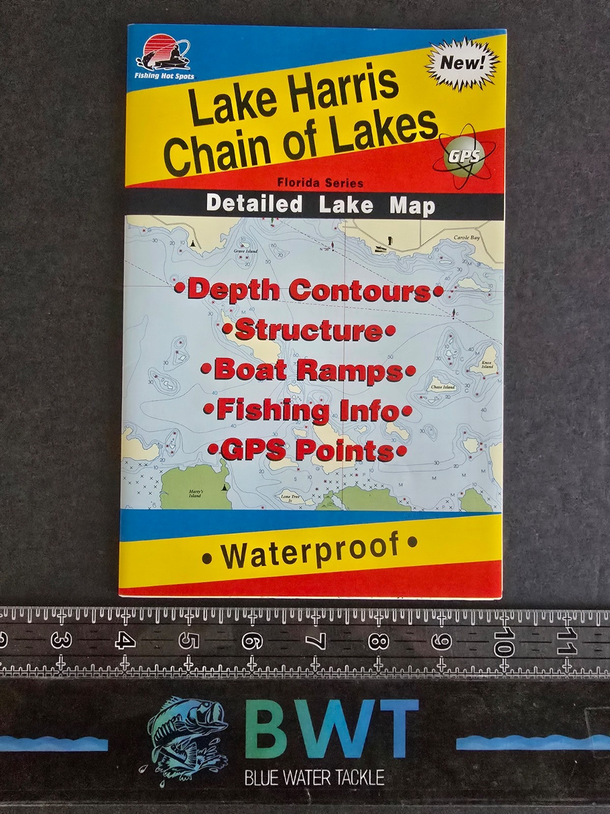 Lake Harris Chain of Lakes - Lake Map *New* Fishing/ Fishing House Decor