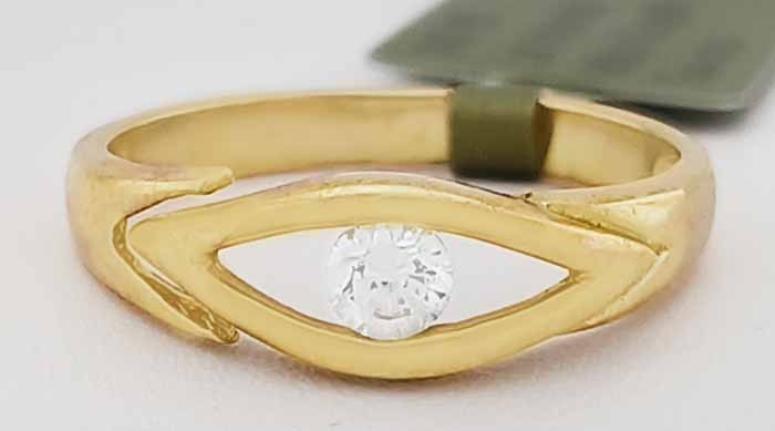 Lab Created 0.22 Cts WHITE SAPPHIRE  Adjustable TOE RING 14k Yellow Gold -NWT