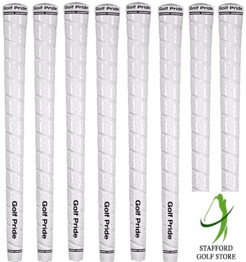 NEW Golf Pride Tour Wrap 2G Midsize Golf Grips Set of 8 White .600 Round 65g