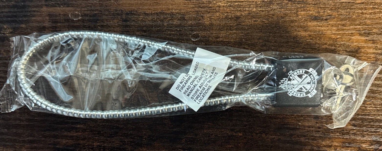 Springfield Armory Cable Gun Safety Lock Black, Silver 8 INCH 2 Keys Brand New