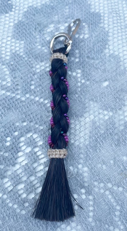 Western Cowgirl Decor Horsehair Beaded Zipper Pull 4" Long MADE IN THE USA