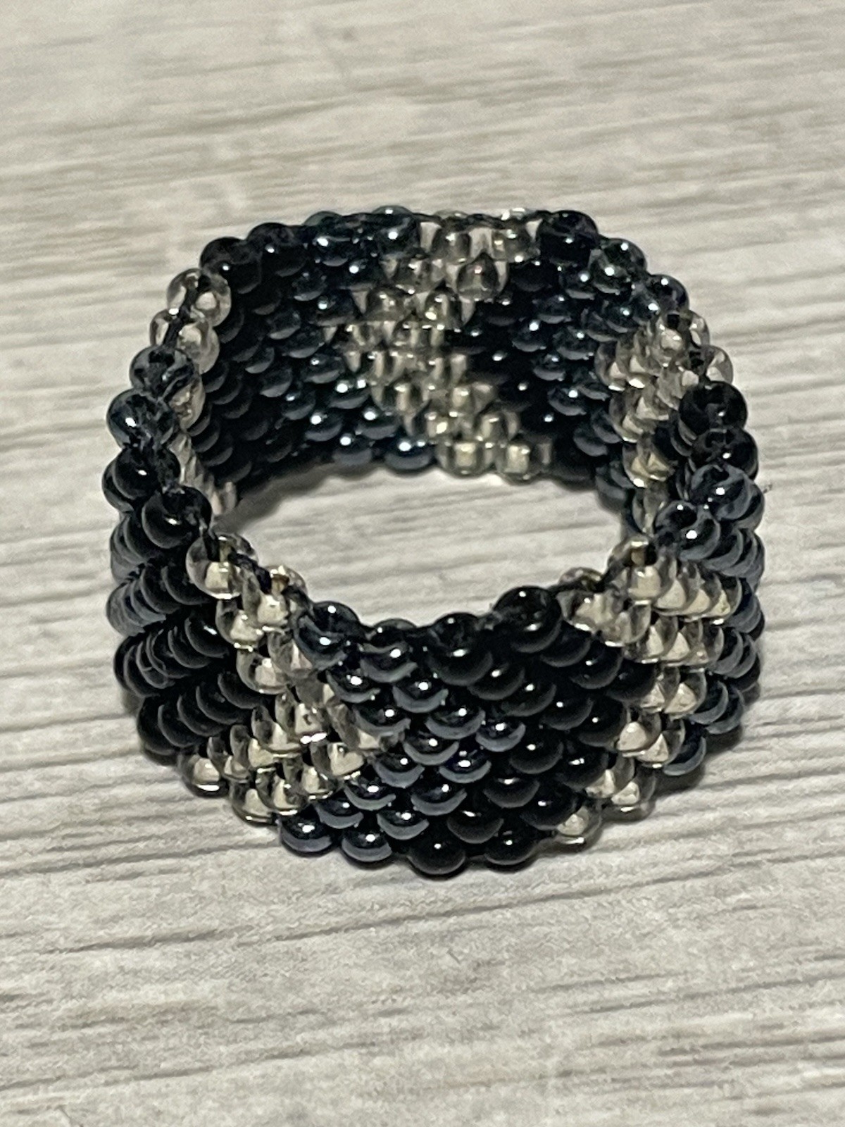 Handcrafted Wide Beaded Band Ring