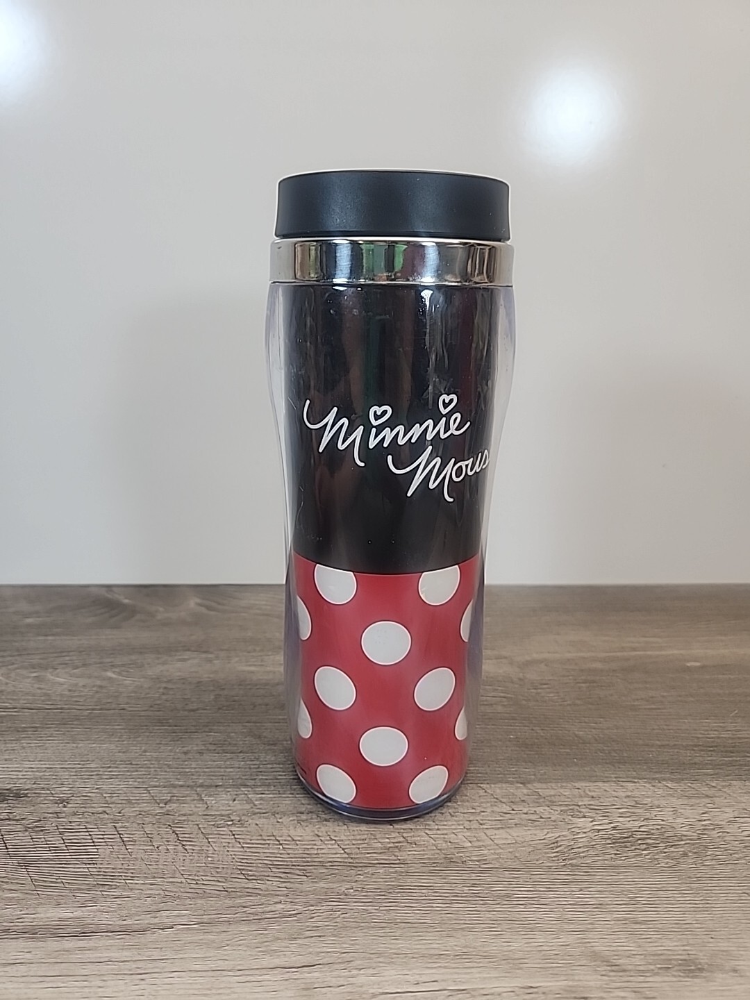 Minnie Mouse Coffee Signature And Dots Insulated with Lid Used, Good Condition!