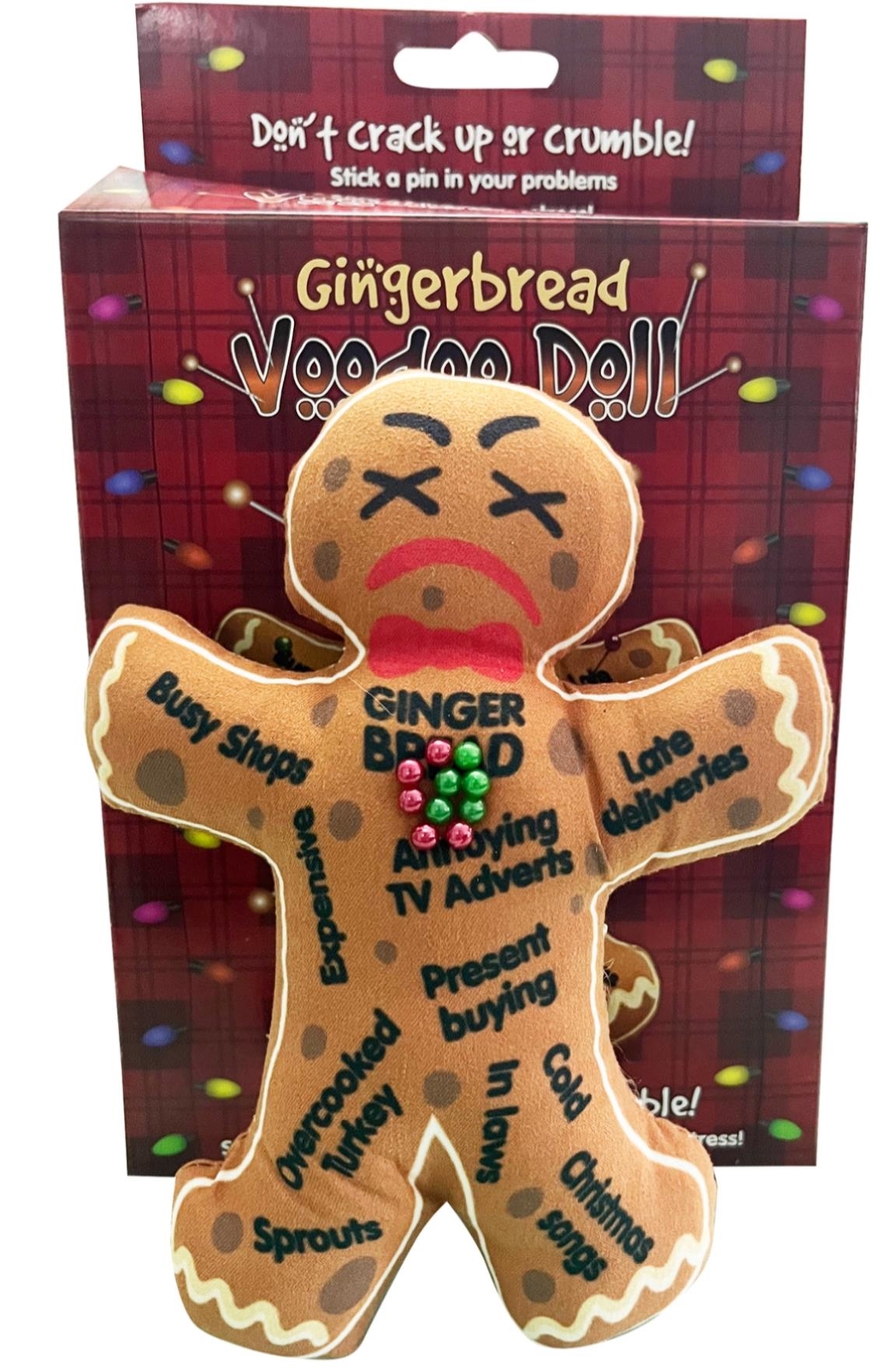 GINGERBREAD Voodoo Doll with Pins ~ Adult Gag Joke Office Toy Holiday Gift 😈