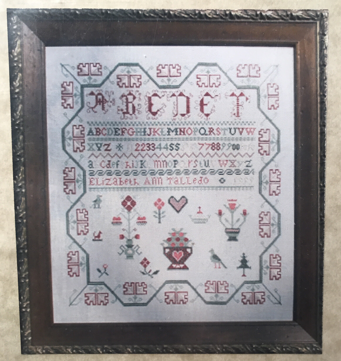 Finger Work Elizabeth Talledo Carnation Sampler Counted Cross Stitch Chart