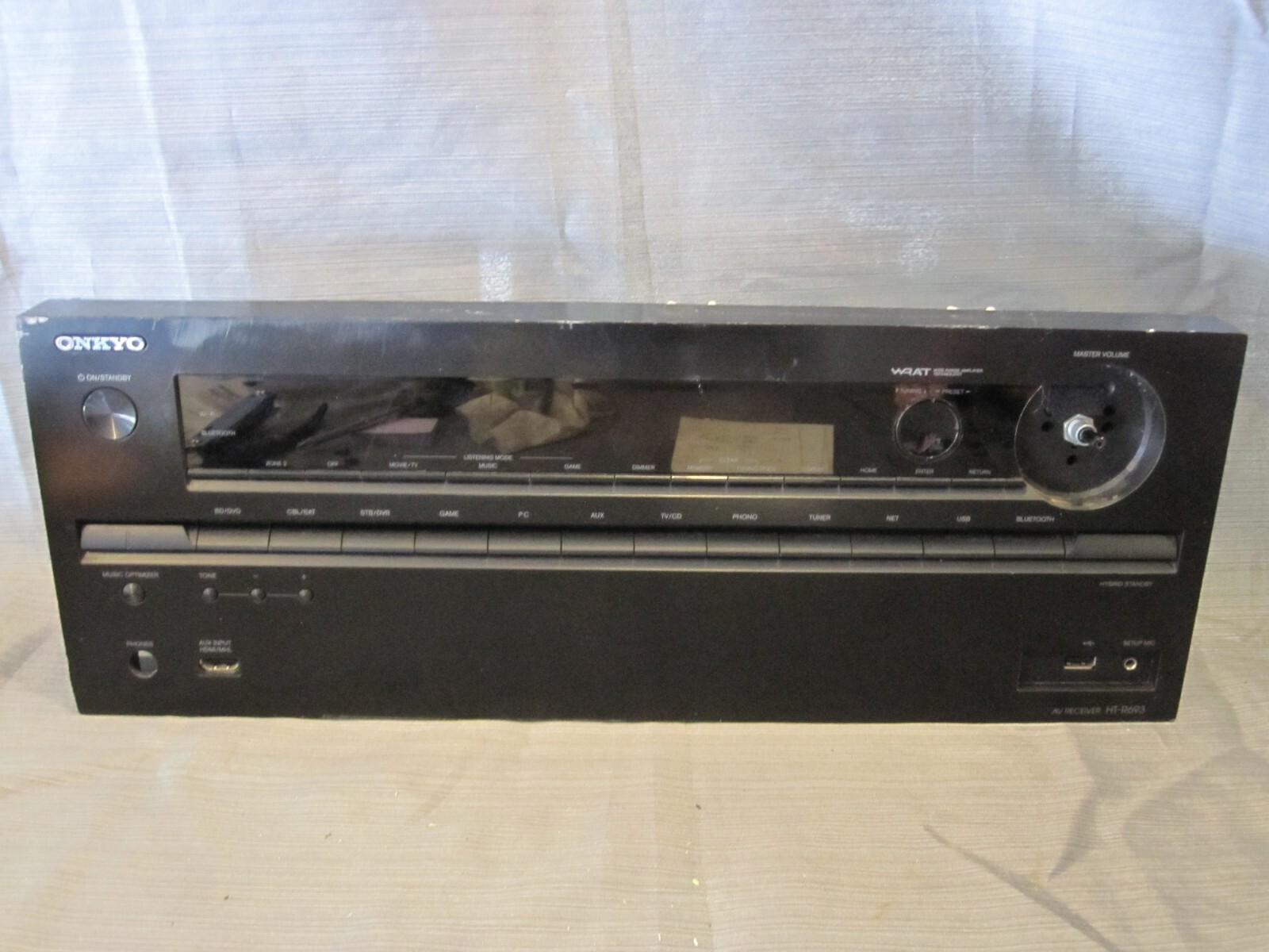 Onkyo HT-R693 AV Receiver REPLACEMENT Main Face Plate w Screen/Volume Control