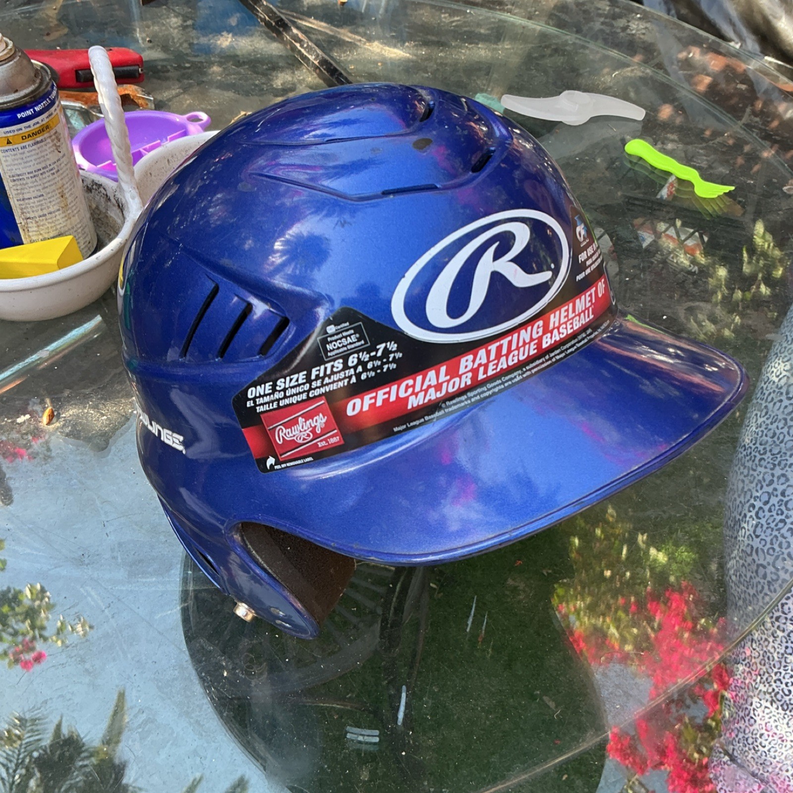 Rawlings Open Face Batting Helmet Blue One Size RCFH NOCSAE Certified