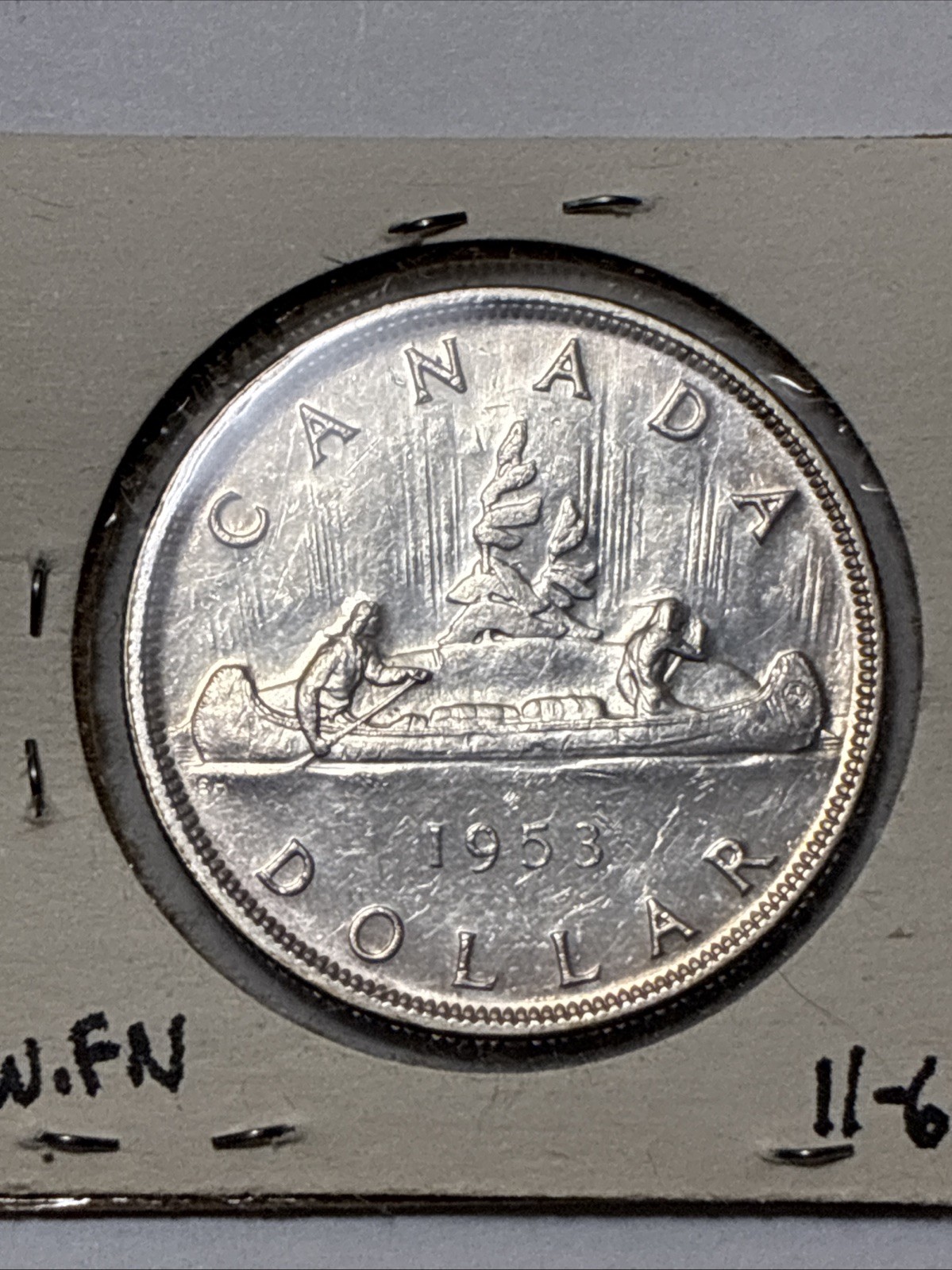 1953 Canada Dollar, No SH. Strap, BU