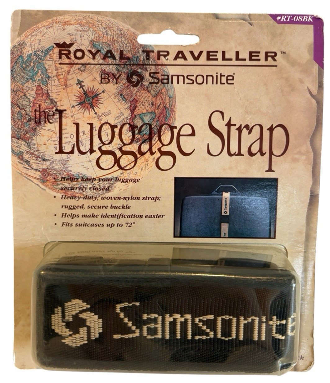 New Vintage Samsonite Royal Traveler Black Luggage Strap