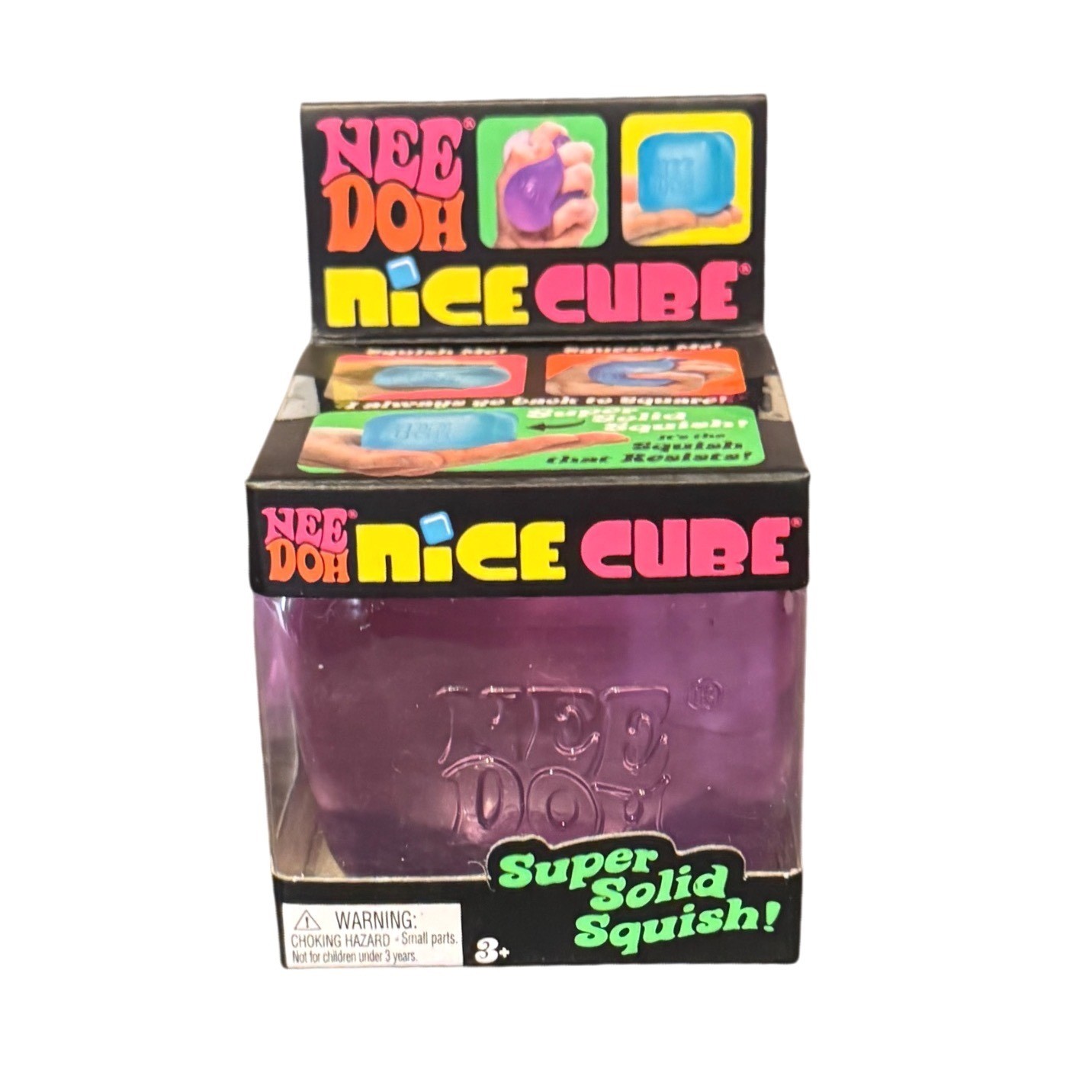 NeeDoh Nice Cube Groovy Glob Schylling Purple Stress Toy Squishy Fidget NIB