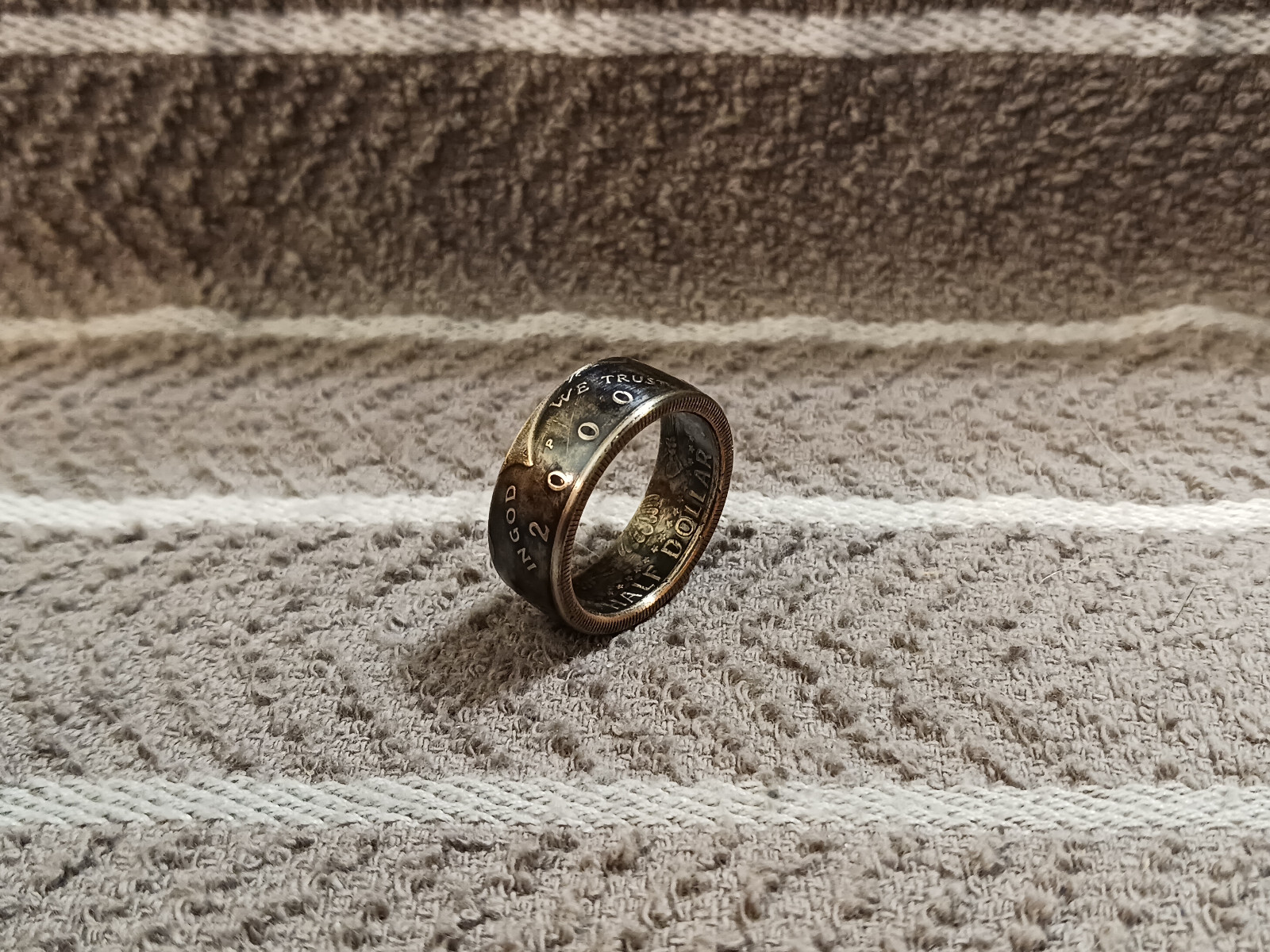 2000 Kennedy Half Dollars  size 11 coin ring  handmade mixed metals