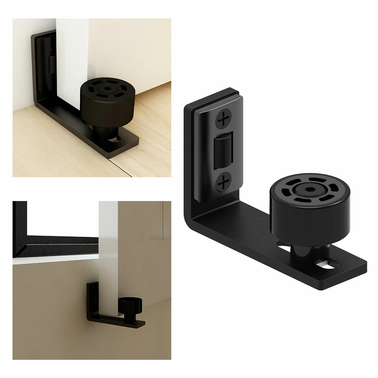 CCJH 1PC Adjustable Floor Guide for Sliding Barn Door Hardware Kit Wall-mounted