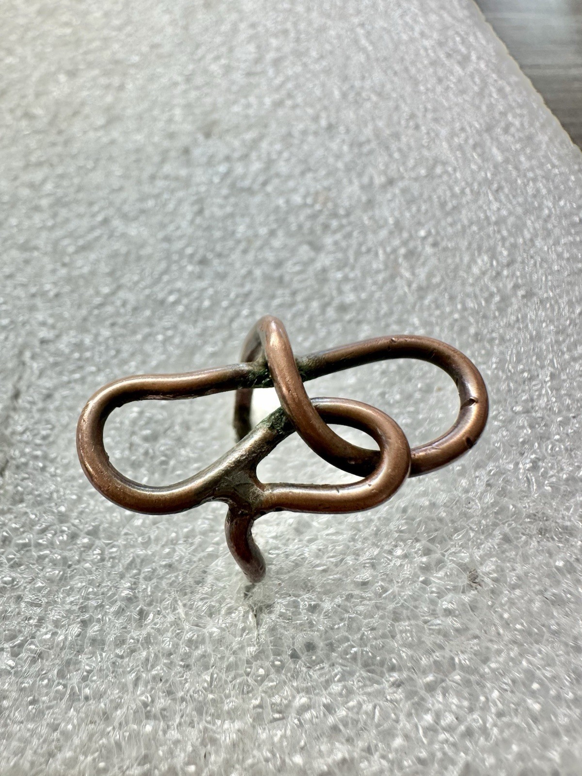 Handmade Abstract Solid COPPER Ring Size 6