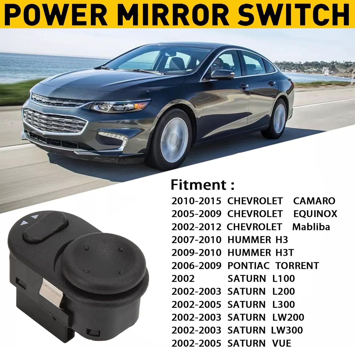 Power Mirror Control Switch Compatible with Chevy Equinox Malibu 2002-2012