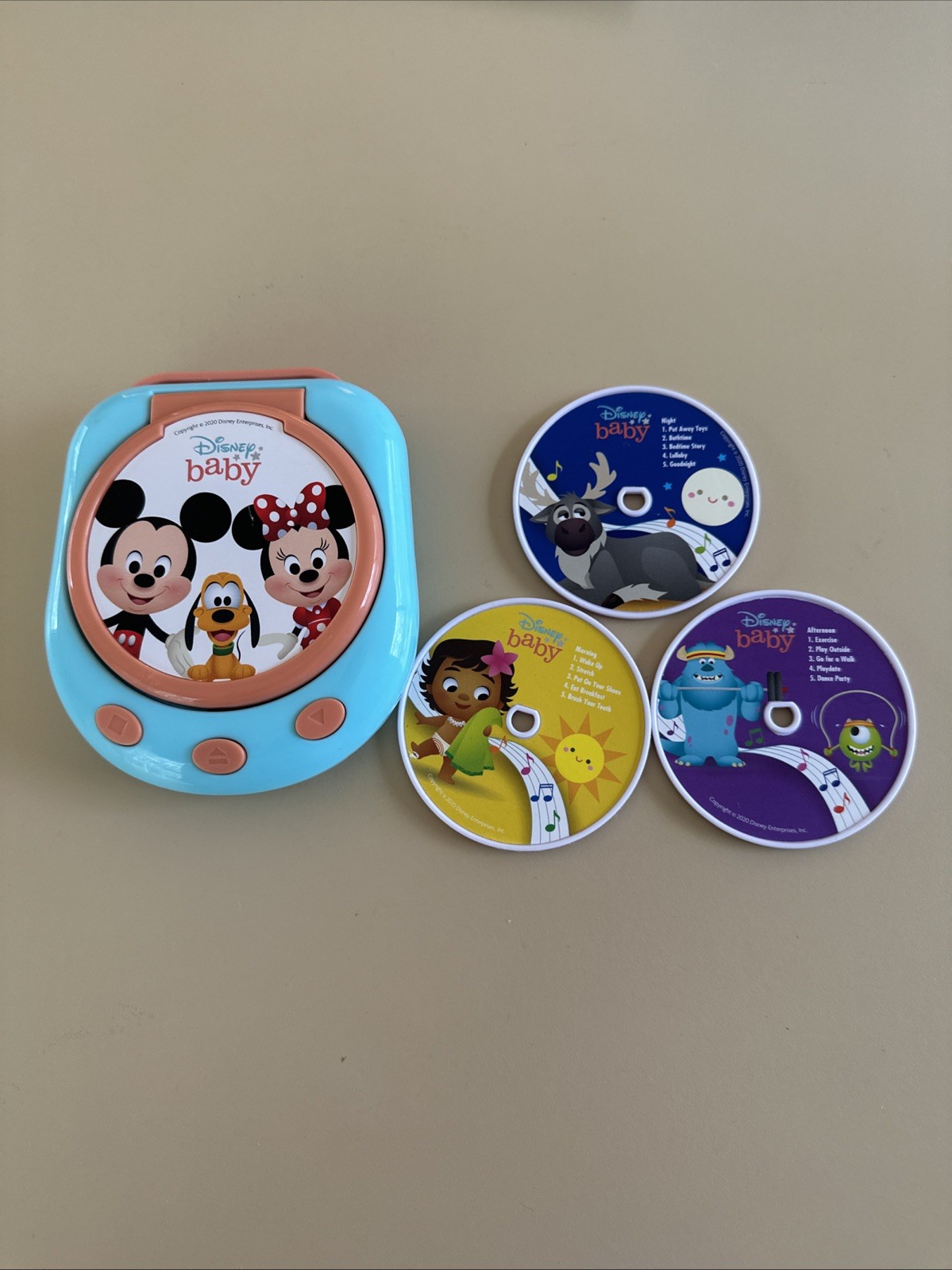 Disney Baby Carry Along Musical Toy CD Player 2020 Studio Fun Baby W/3 Song Disk