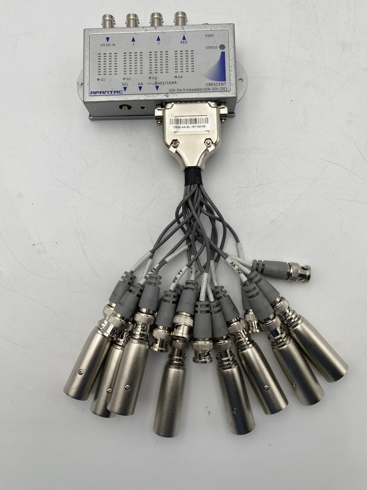 Apantac DA-SDI-DE SDI Audio De-embedder with Apantac DB25-AA-BL Break Out Cable