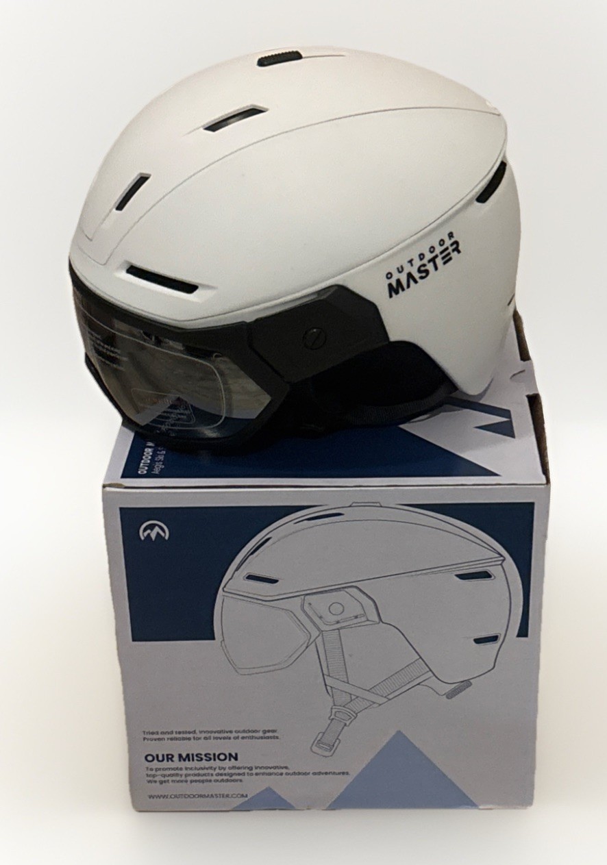 OutdoorMaster Ski Helmet Visor White M New Open Box Snowboard Goggles