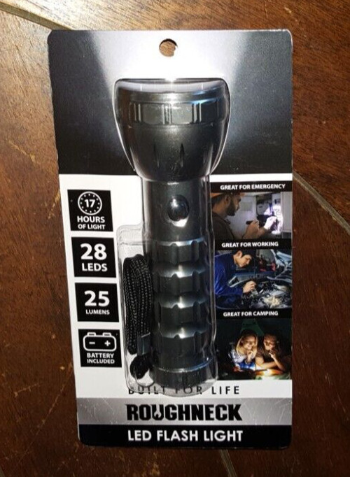 RoughNeck 25 Lumens LED Flashlight with Batteries! #G26