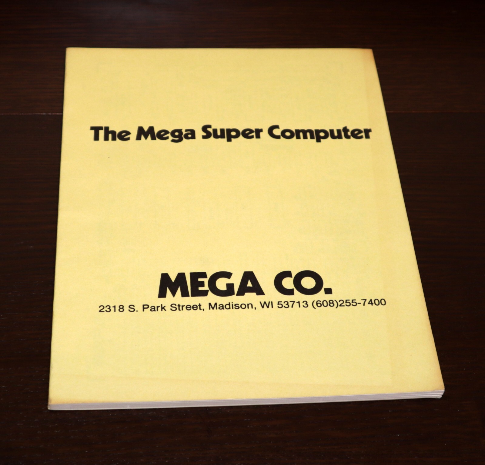 MEGA Co. Manual | *1980's* The Mega Super Computer  Info Charts PC