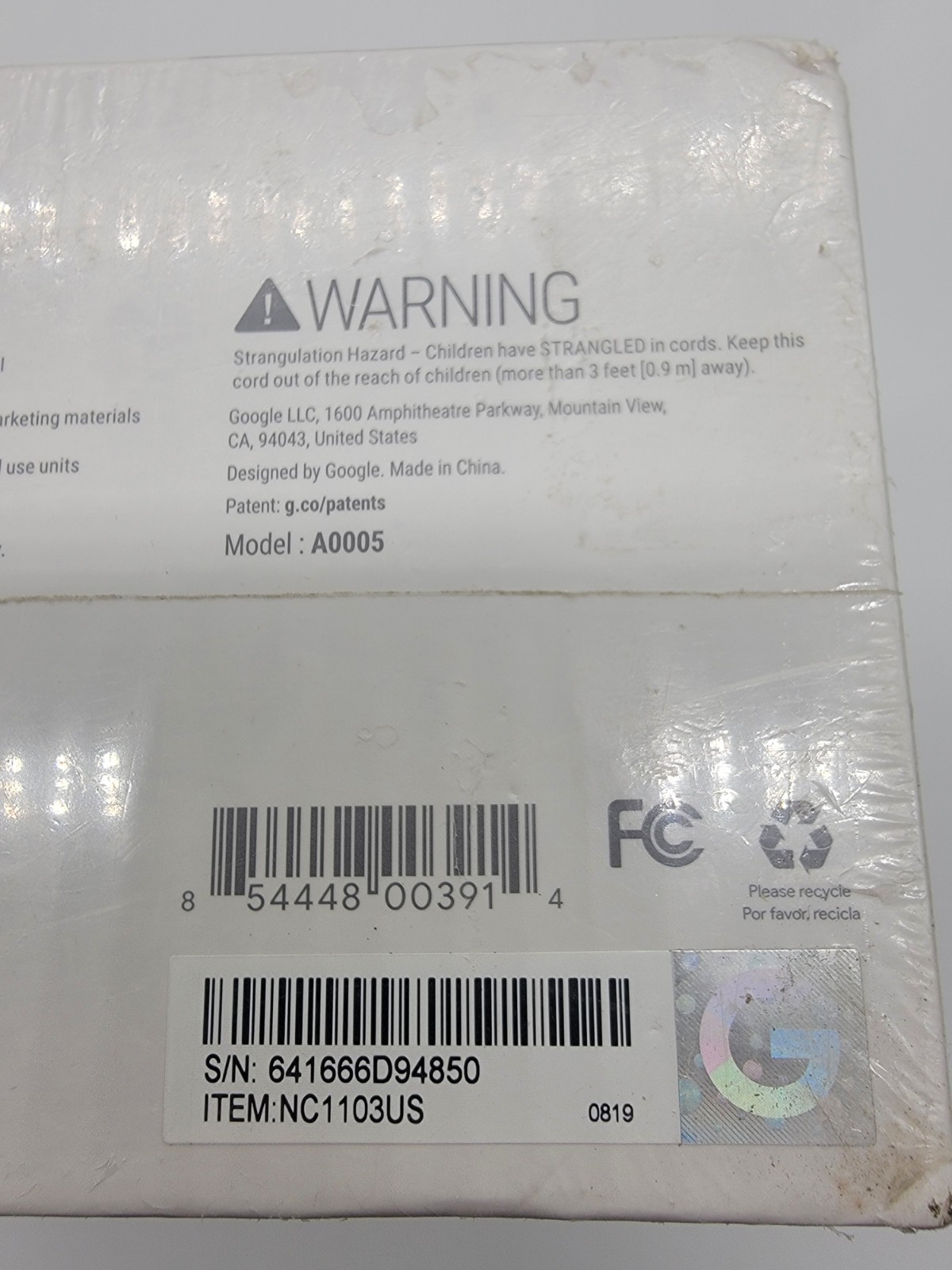 Google Nest Cam NC1103US Pro Version Indoor Security Camera Black Sealed