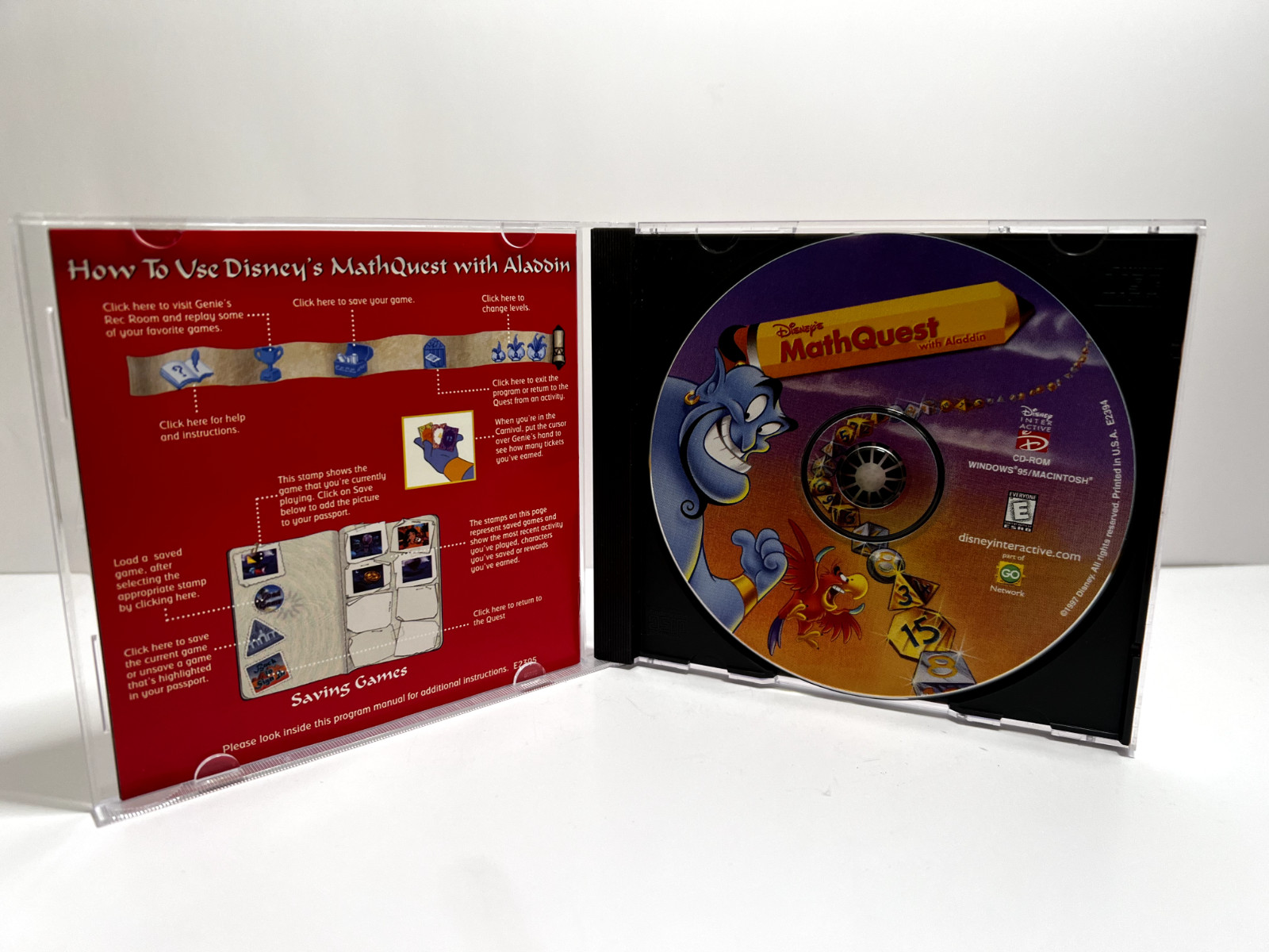 Disney Interactive Math Quest With Aladdin Windows & Mac CD-ROM Genie & Lago