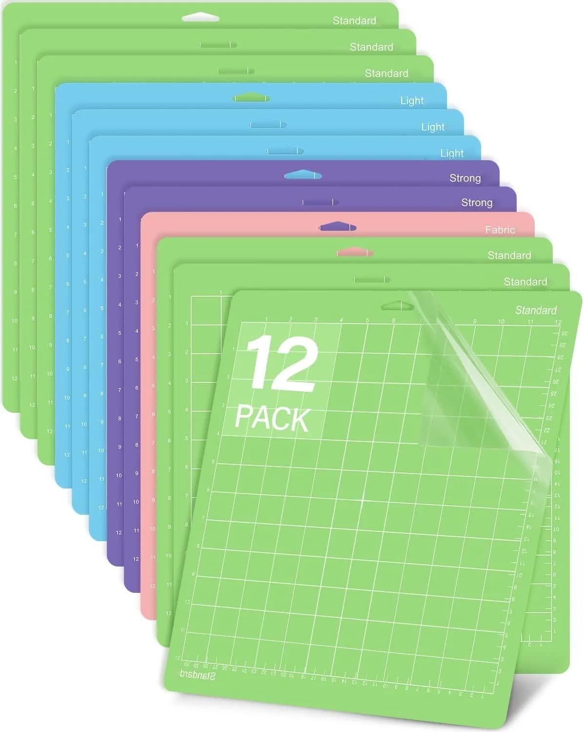 Gwybkq Cutting Mat 12 Pack 12x12, Compatible With Cricut Machine & Silhouette Va